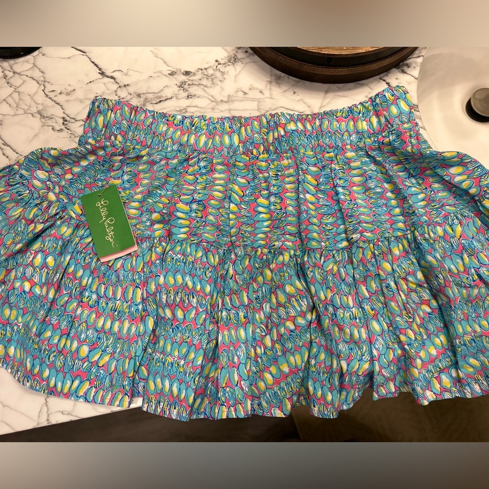 Lilly Pulitzer Blue Pink Bubble Mini Skirt